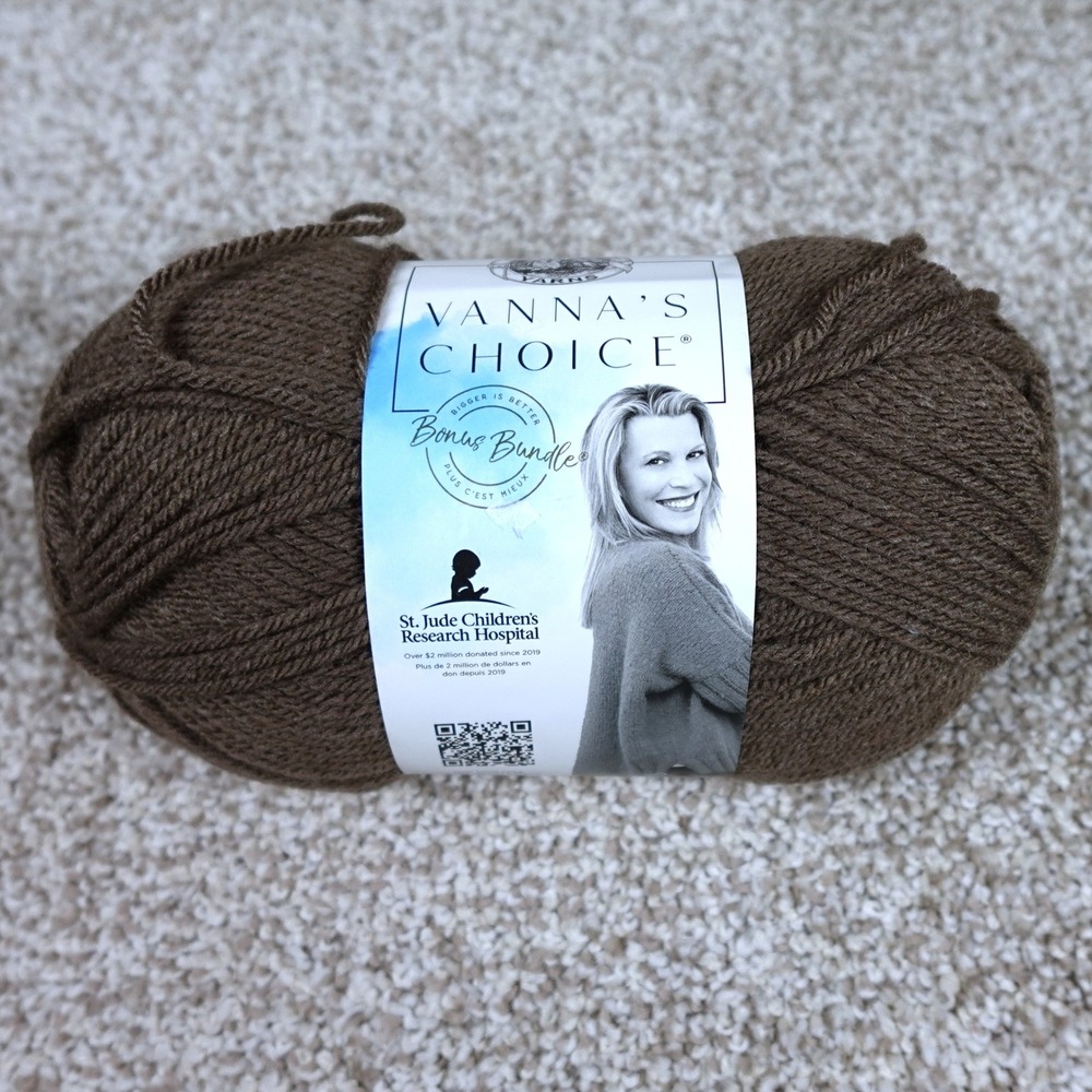 Lion Brand Vanna's Choice Bonus Bundle Yarn Taupe 125B 100% Acrylic‎ 273yd 5.6oz
